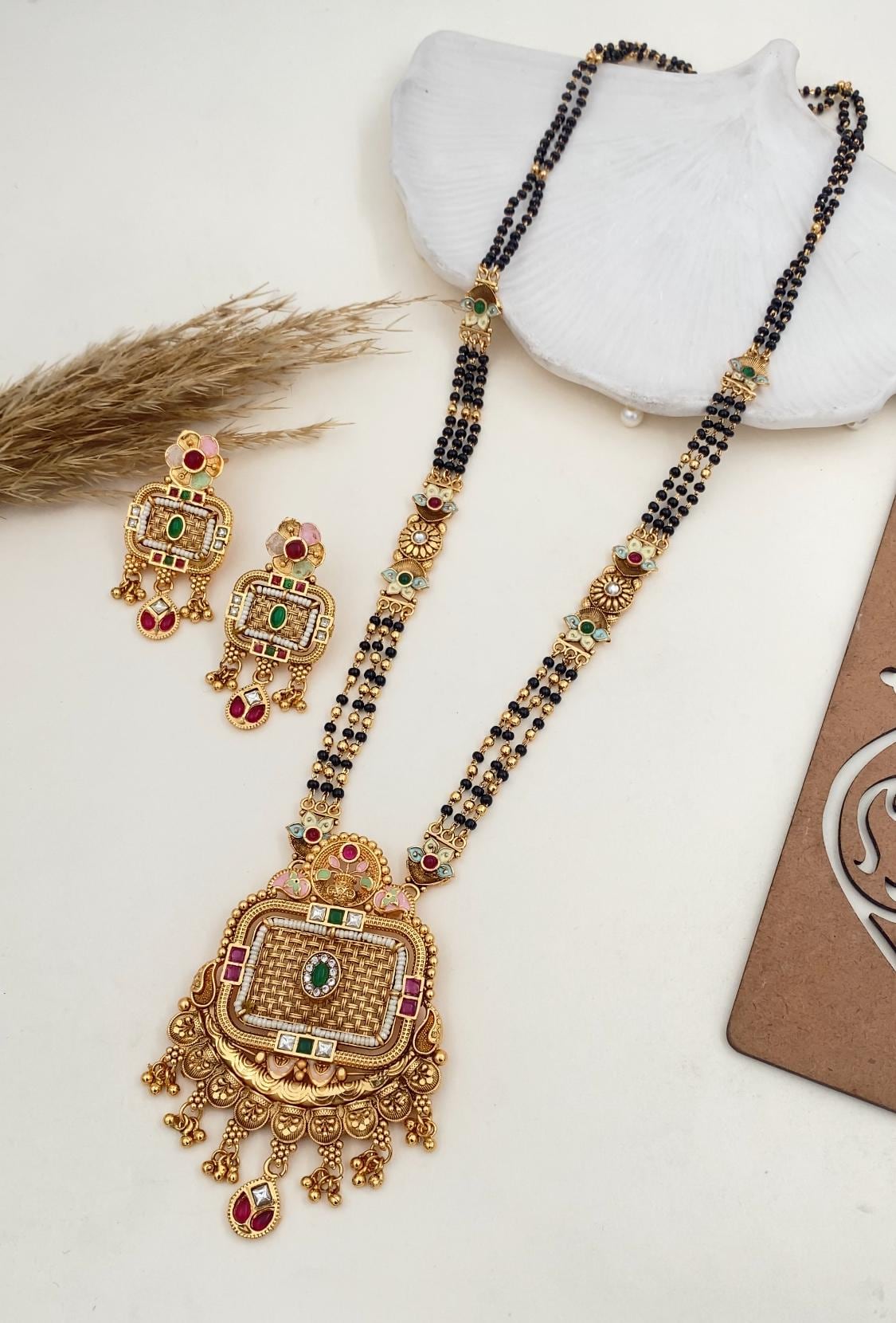 Traditional Long Mangalsutra Womens , Gold Plated Mangalsutra, Bollywood Actress Mangalsutra Indian Jewelry, Gold Indian Mangalsutra Gift
