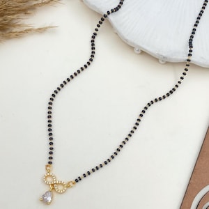 Mangalsutra für Frauen, vergoldetes Mangalsutra, Bollywood-Schauspielerin Mangalsutra, CZ Mangalsutra, goldenes indisches Mangalsutra | Geschenk für sie