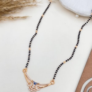 Diamond Mangalsutra Womens , Gold Plated Mangalsutra, Bollywood Actress Mangalsutra, CZ Mangalsutra, Indian Jewelry, Gold Indian Mangalsutra