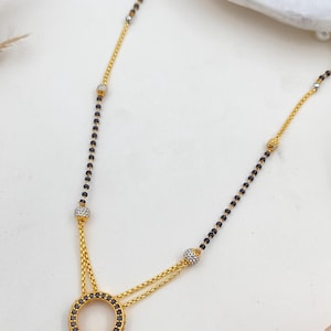 Diamond Mangalsutra Womens , Gold Plated Mangalsutra, Bollywood Actress Mangalsutra, CZ Mangalsutra, Gold Indian Mangalsutra | Gift for her