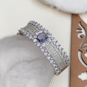 Openable Silver AD Kada / AD Bracelet /Openable Bracelet /Indian Bracelet / Diamond Bracelet| Indian Jewelry/ Pakistani jewelry | Bangle