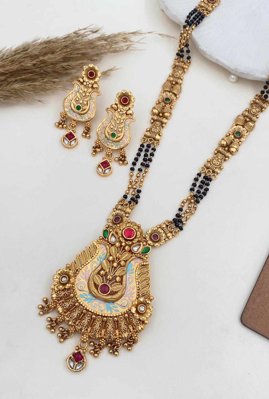 Traditional Long Mangalsutra Womens, Gold Plated Mangalsutra, Bollywood Actress Mangalsutra Indian Jewelry, Gold Indian Mangalsutra Gift