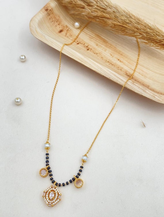 Mangalsutra Trio Pour Femmes, Mangalsutra Plaqué Or, Mangalsutra