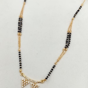 Diamant Herz Mangalsutra : Vergoldeter indischer Schmuck