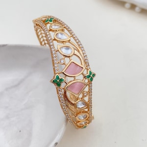 Openable Gold Polki Kada /Polki Bracelet /Openable Bracelet /Indian Bracelet / Kundan Bracelet| Indian Jewelry/ Pakistani jewelry | Bangle