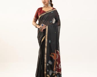 Muga Cotton Saree | Elegant Traditional Indian Saree | Premium Designer Saree for Women | Handloom saree | Ethnic wear | Women's saree
