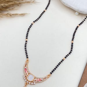 Diamond Mangalsutra Womens , Gold Plated Mangalsutra, Bollywood Actress Mangalsutra, CZ Mangalsutra, Indian Jewelry, Gold Indian Mangalsutra