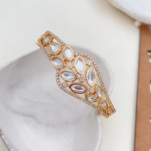 Openable Gold Polki Kada /Polki Bracelet /Openable Bracelet /Indian Bracelet / Kundan Bracelet| Indian Jewelry/ Pakistani jewelry | Bangle
