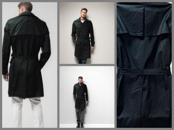 Steampunk Coat Mens, Versace Leather Trench Coat … - image 3