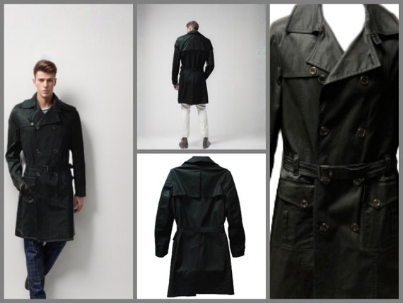 Steampunk Coat Mens, Versace Leather Trench Coat … - image 7