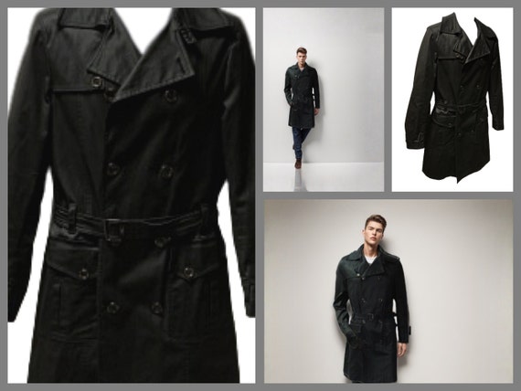 Steampunk Coat Mens, Versace Leather Trench Coat … - image 2