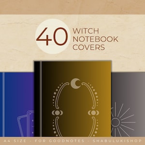 Witch Notebook Covers, Shadow Work Journal, Dark academia planner, Digital notebook cover goodnotes, Witchy notebooks, Ipad good notes