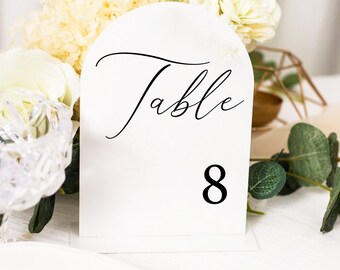 Acrylic Wedding Table Numbers, Modern Arch Table Numbers, Mirror Table Numbers Sign, Wedding Decorations, Wedding Gift, Wedding Table Decor