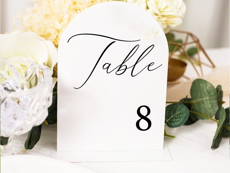 Acrylic Wedding Table Numbers, Modern Arch Table Numbers, Mirror Table Numbers Sign, Wedding Decorations, Wedding Gift, Wedding Table Decor zdjęcie 1