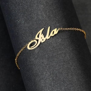 18K Solid Gold Name Anklet, Customizable Name Anklet, Personalized Jewelry for feet, Gift for Girlfriend under 20 dollars, Anniversary Gift image 3