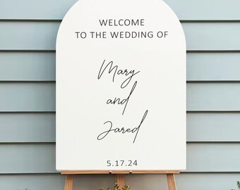 Arched Acrylic Wedding Welcome Sign, Wedding Sign, Custom Wedding Signage, Engagement Sign, Reception Sign, Nikkah Sign, Baby Shower Sign