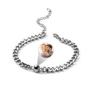 Bracelet couple personnalisé avec projection, bracelet coordonné assorti, bracelets personnalisés homme, cadeau mari, cadeau pour petit ami, cadeaux d'anniversaire image 10