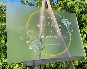 Custom Wedding Signage, Engagement Sign, Reception Sign, Acrylic Wedding Welcome Sign, Personalized Nikkah Sign, Floral Baby Shower Sign