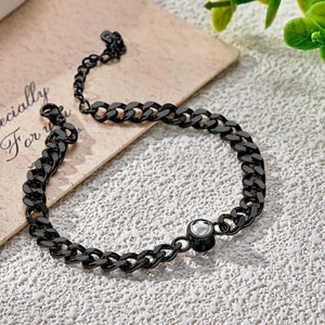 Pulsera de parejas de proyección personalizada, pulsera a juego de coordenadas, pulseras personalizadas para hombres, regalo de marido, regalo para novio, regalos de aniversario imagen 3