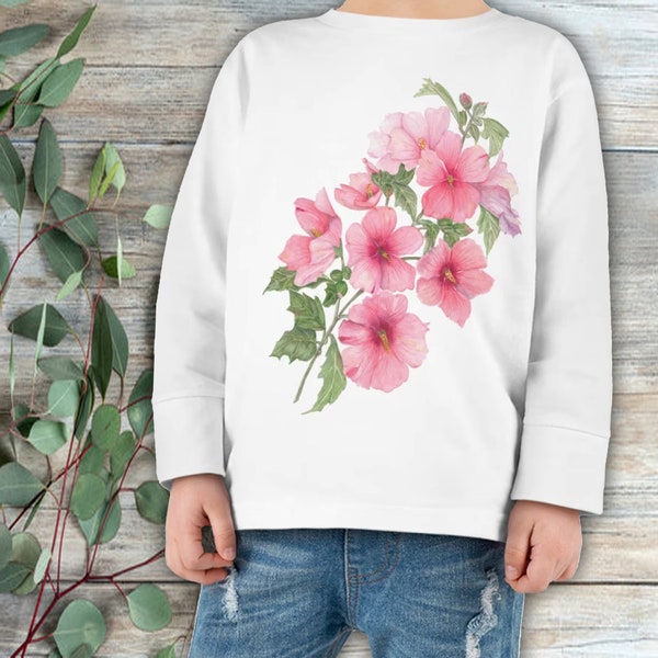 Custom Toddler Long Sleeve Tee | Delightful Designs | Style  Little Ones | Personalized Botanical Prints | Flower Nature inspired Gift Mode