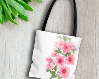 Borsa tote, borsa della spesa, super tote, borsa a mano, fiore acquerello, stampa artistica, design fatto a mano, regalo personalizzato, regalo perfetto, idea regalo