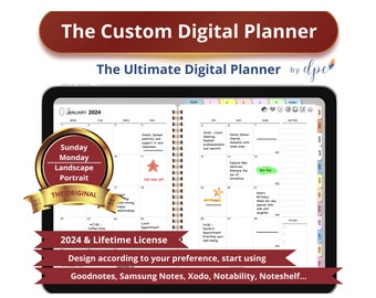 The Custom Digital Planner daily planner adhd planner, digital journal bullet journal, goodnotes planner weekly planner digital planner 2024