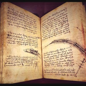 Kodex zum Vogelflug - Leonardo da Vinci - handgefertigte Replik