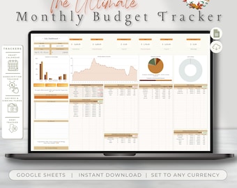 Fall Budget Tracker, Monthly Google Sheets Planner (Digital Download)