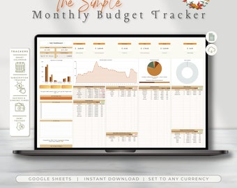 Fall Monthly Budget Tracker, Simple Google Sheets Planner (Digital Download)