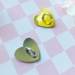 Hart bedelhaak met ring, gouden en zilveren sleutelhangerclip voor telefoon, klevende lus voor telefoonbedelbandjes Lanyards