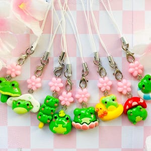 Kawaii Froggy Phone Charm, Frog Lover Phone Strap Lanyard Keychain, iPhone Switch Controller Charm Accessory, Gift for Her