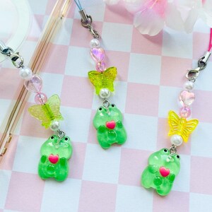 Kawaii Froggy Phone Charm, Frog Phone Strap Lanyard Keychain, Frog Lover Charm Accessory, Gift for Her