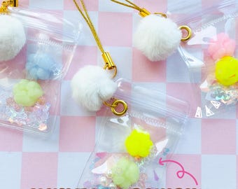Mini colgante blando para teléfono, pompón Taba con forma de pata de gato, llavero con cordón kawaii, accesorio para Kindle, regalo para ella