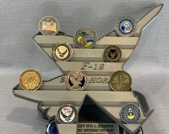 F-18 Hornet Coin Holder With Stand and Clock Option