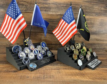 Double Flag Stadium Coin Holder With Clock Option