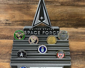 U.S. Space Force Stadium Coin Holder With Clock Option