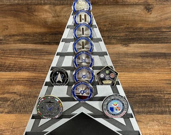 Space Force Coin Holder With Stand and Clock Option