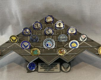 B-2 Spirit (Detailed) Coin Holder With Stand and Clock Option