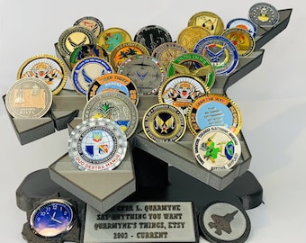 F-35 Coin Holder With Stand and Clock Option