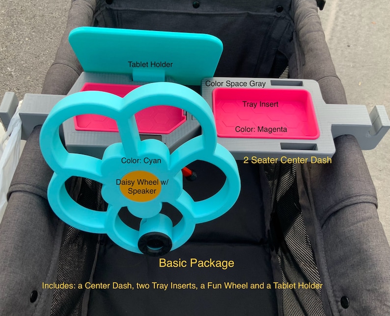 Fun Wheel With/Without Speaker and Tablet Holder Attachment for Wonderfold Wagon W Series, Joymor, Keenz XC Wagon Strollers & Jeep Tray image 6