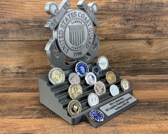 U.S. Coast Guard Stadium Coin Holder With Clock Option