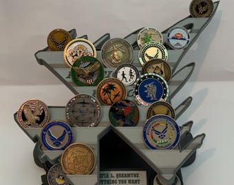 F-16 “Dirty” Coin Holder With Stand and Clock Option