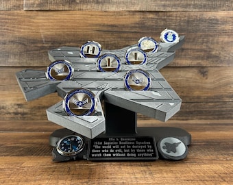 F-35 (Detailed) Coin Holder With Stand and Clock Option