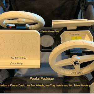 Fun Wheel With/Without Speaker and Tablet Holder Attachment for Wonderfold Wagon W Series, Joymor, Keenz XC Wagon Strollers & Jeep Tray The Works W4