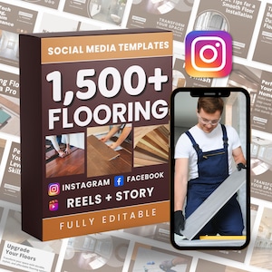 Flooring Company Social Media Templates: 1500+ Posts (Digital Download)