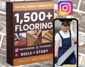 Flooring Marketing Posting | Social Media Bundle | Canva Instagram and Facebook | Editable Templates