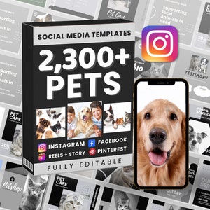 Pet Instagram Templates: Social Media Content Bundle (Digital Download)