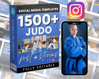 Judo Marketing Posting | Social Media Bundle | Canva Instagram and Facebook | Editable Templates