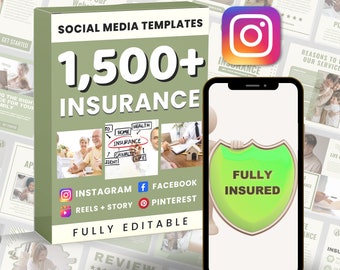 Verzekeringsmarketingposting | Socialmediabundel | Canva Instagram en Facebook | Bewerkbare sjablonen