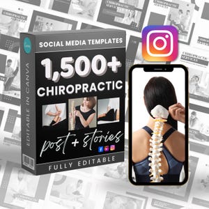 Sjablonen voor sociale media voor chiropractie: 800+ berichten en verhalen (digitale download)